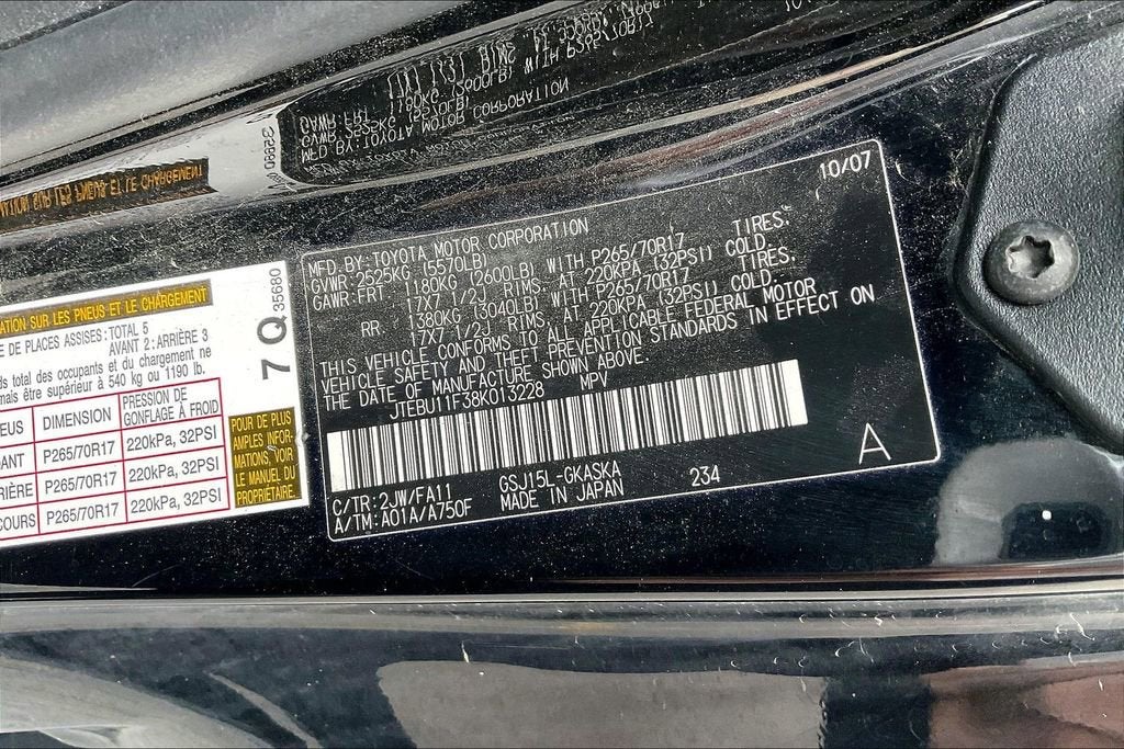 2008 Toyota FJ Cruiser 4DR 4WD AT