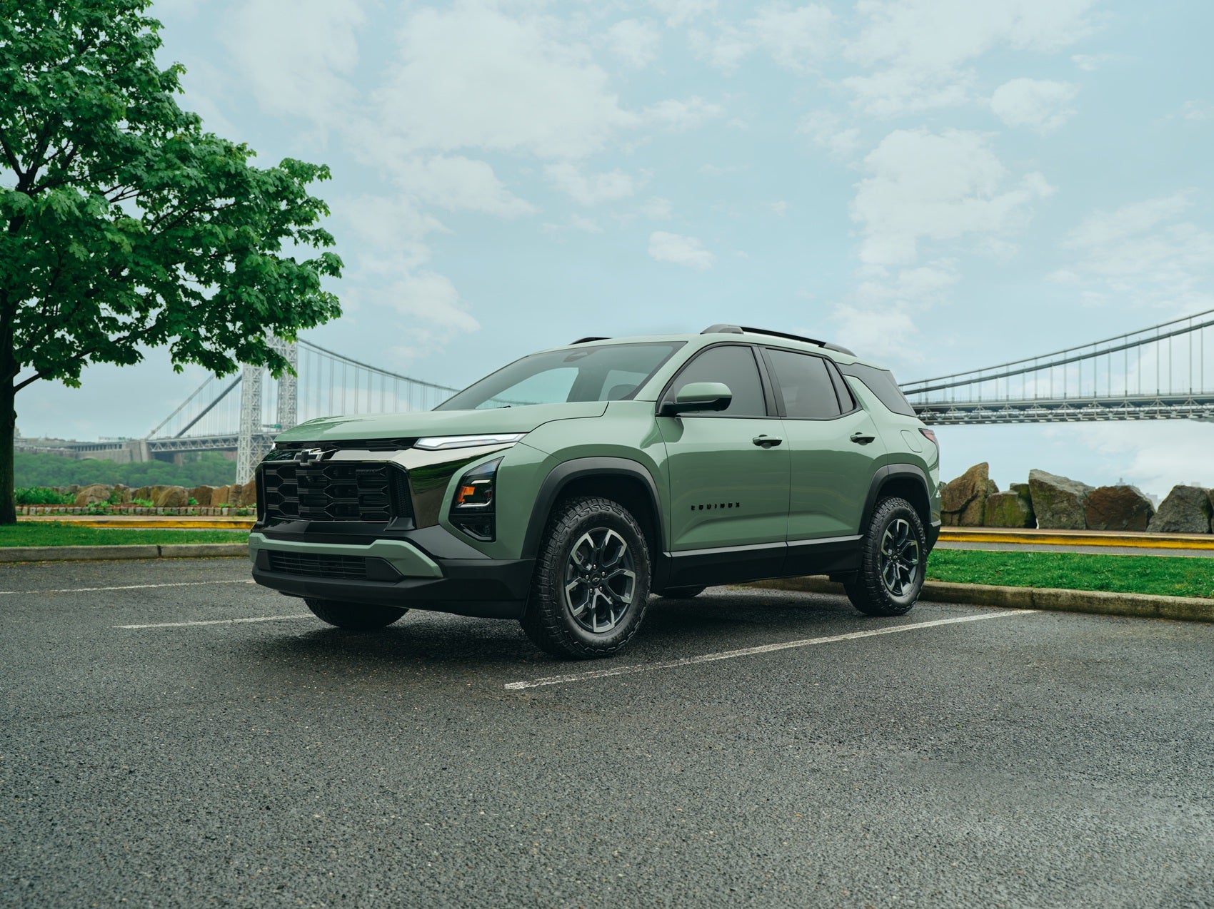 Chevy Equinox near a bridge